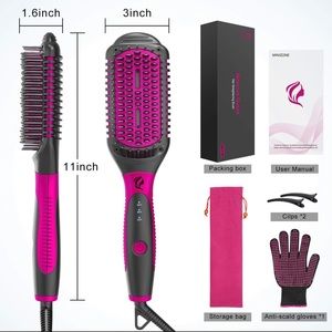 MINIZONE Hair Straightener Brush 2 in 1